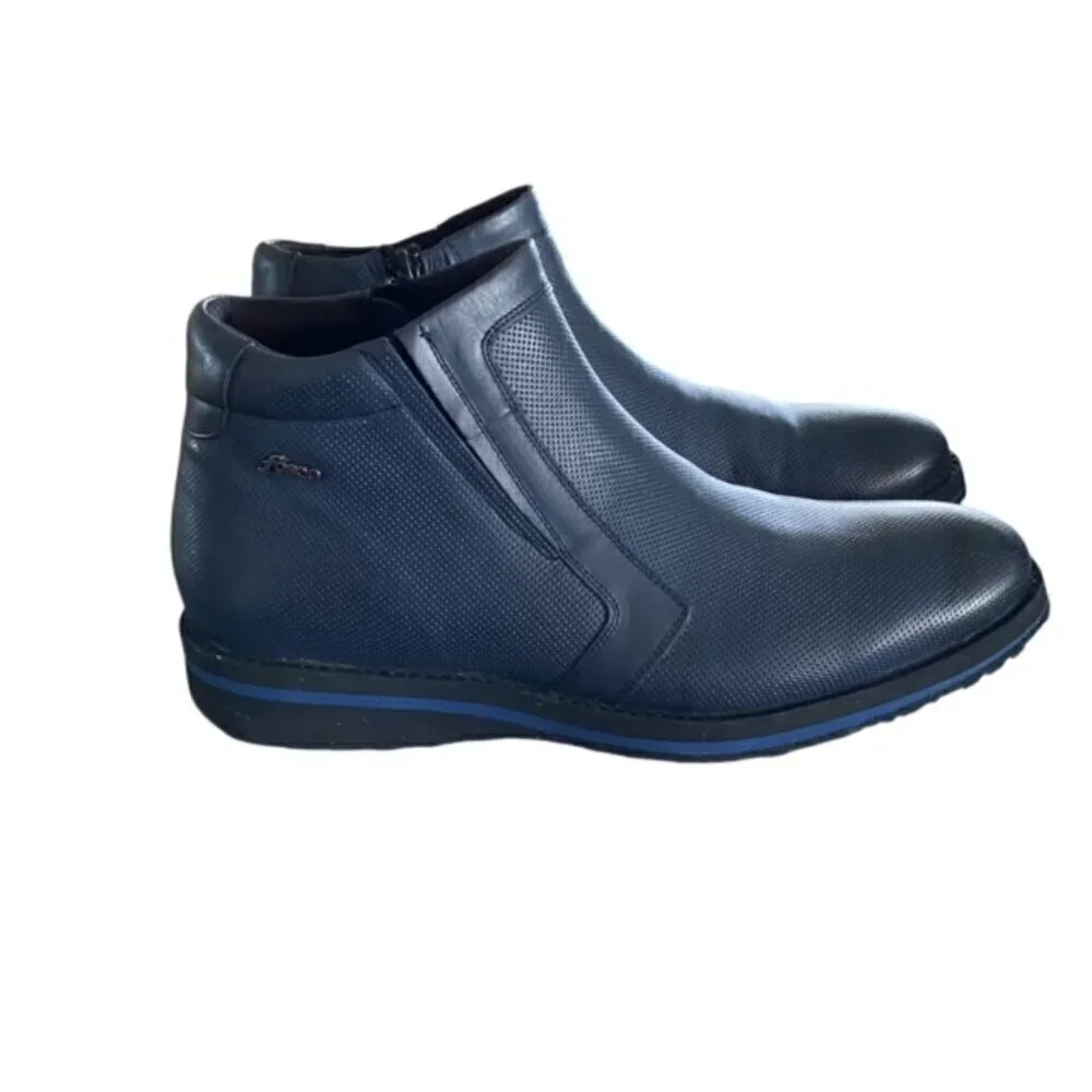Fosco Bo Blue Leather Boot 41